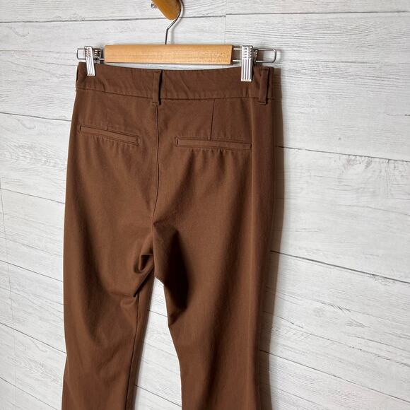 Old Navy Pants Womens Size 6 Petite Chocolate Brown High Rise Pixie Flare - Picture 13 of 16
